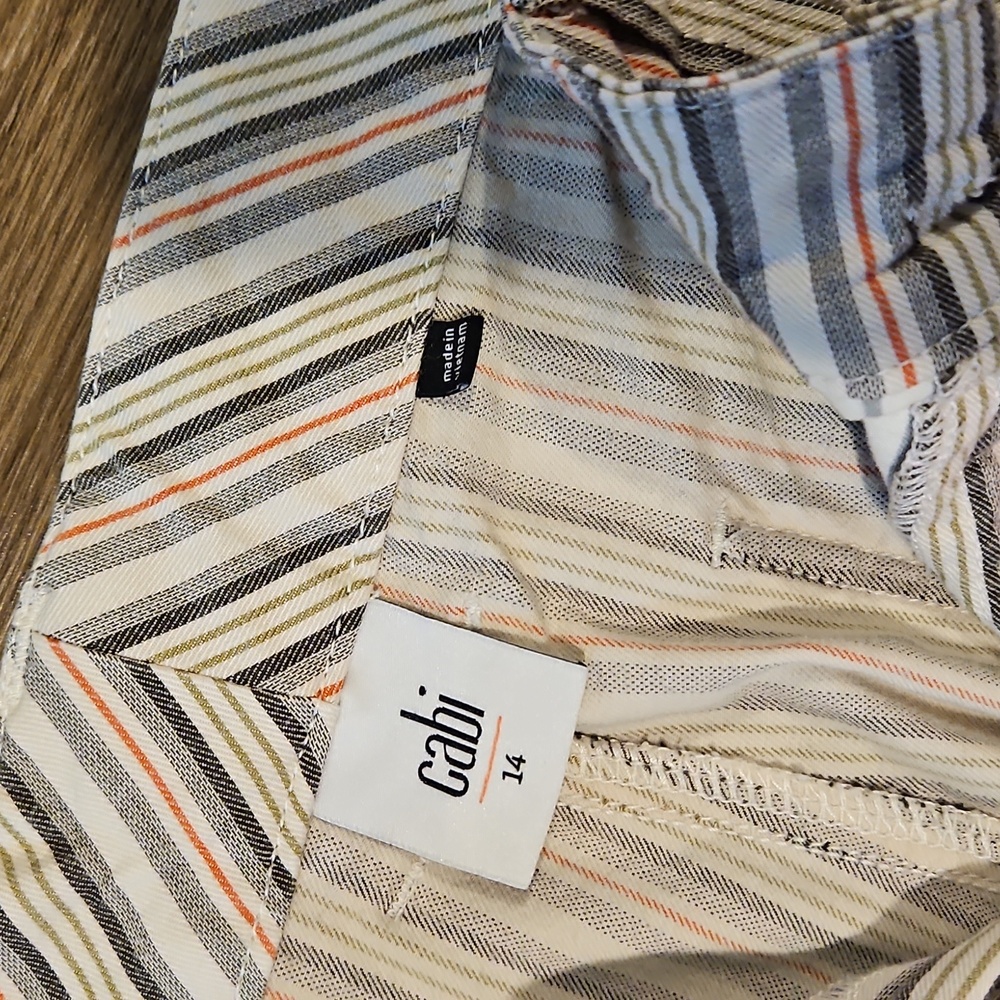 Cabi Size 14 Striped Casual Pants - Picture 5 of 10